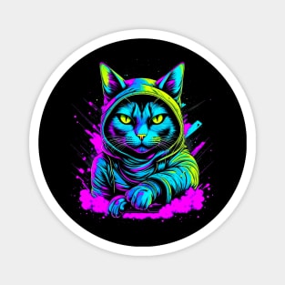 Psychedelic Cat In Hoodie Magnet